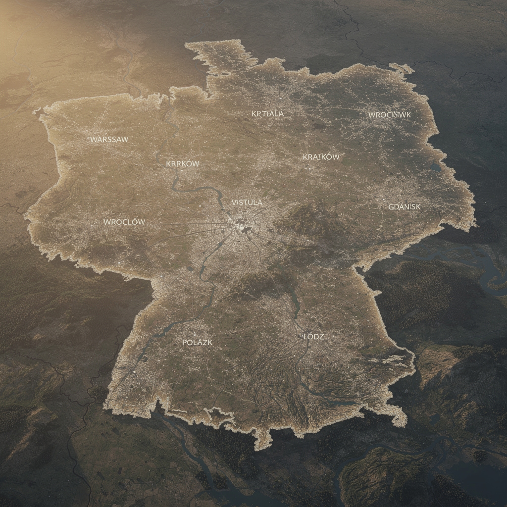 Mapa Polski z zaznaczonymi regionami działalności